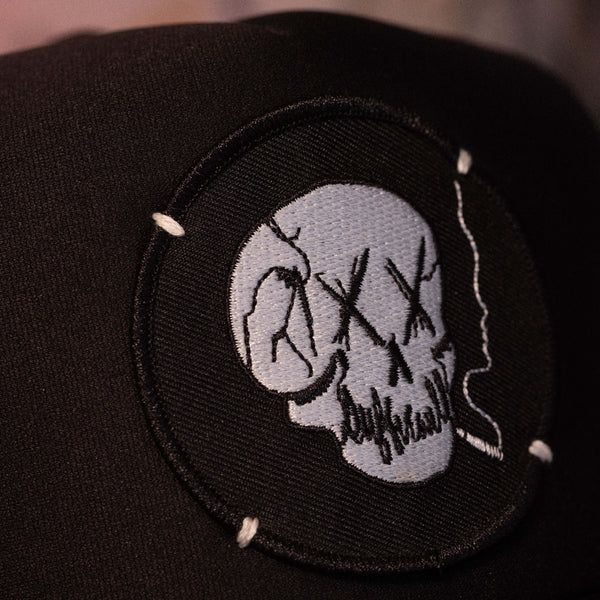 SKULL PATCH CAP - BLACK